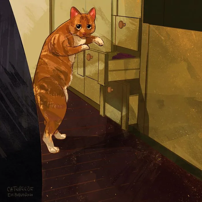 Artist Wants To Adopt A Cat So Bad, She Signs Up For A 100-Day Cat Meme Drawing Challenge