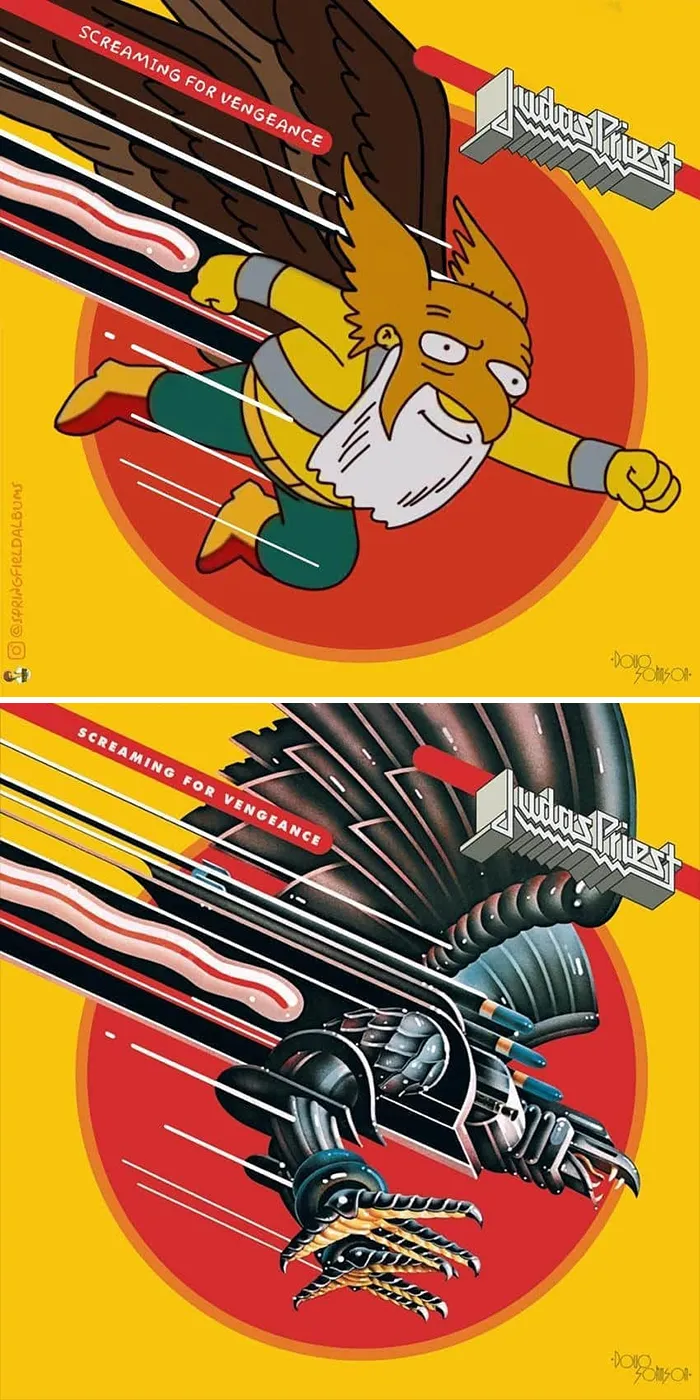 Someone Recreates 65 Metal Album Covers With Characters From The Simpsons And It's Hilariously Accurate