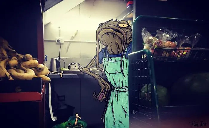 Artist Makes Fun Images That Show What Life With Monsters Would Be Like (98 New Pics)