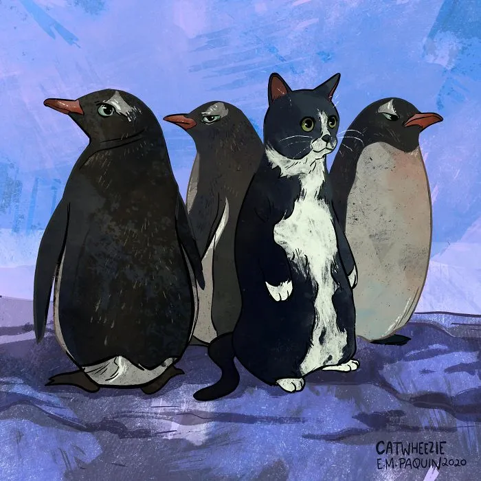 Artist Wants To Adopt A Cat So Bad, She Signs Up For A 100-Day Cat Meme Drawing Challenge