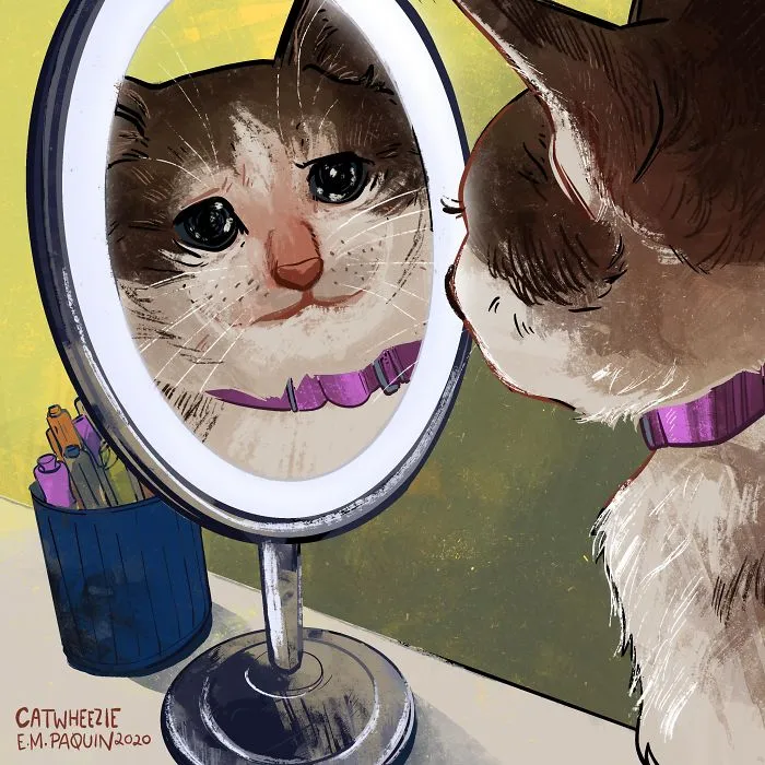 Artist Wants To Adopt A Cat So Bad, She Signs Up For A 100-Day Cat Meme Drawing Challenge