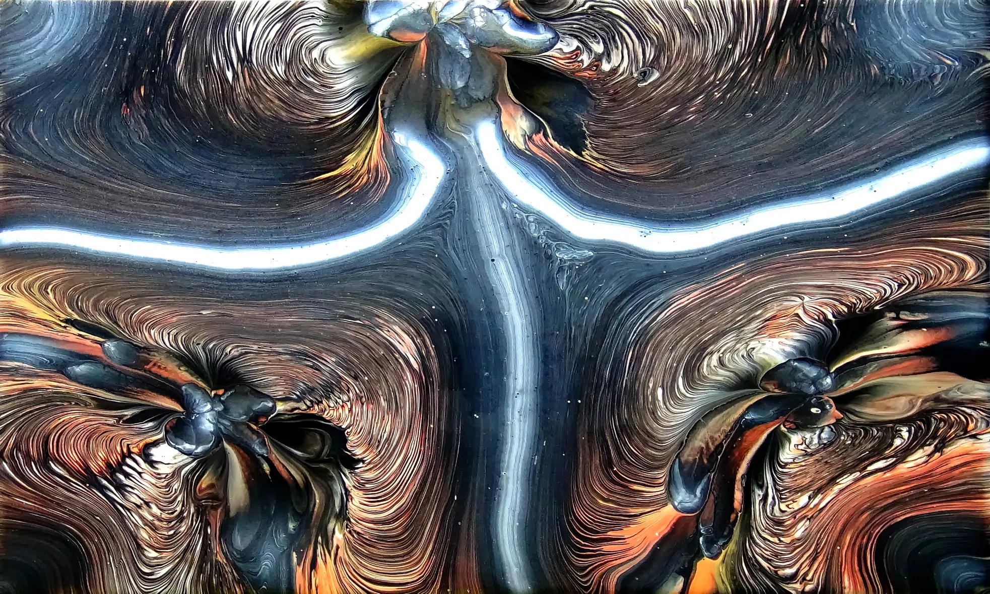 Underground ~ Straight Pour Over The Cup Bottom ~ Acrylic Pour Painting