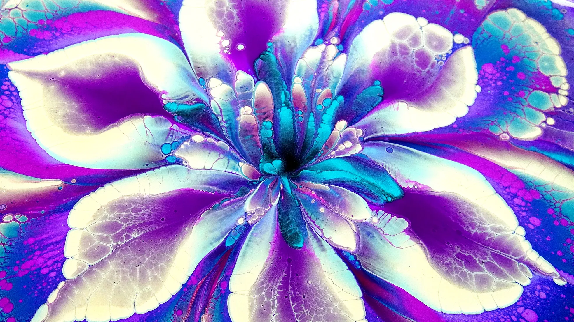 Cup Bottom Reverse Flower Dip ~ Acrylic Pour Painting ~ Spin Art