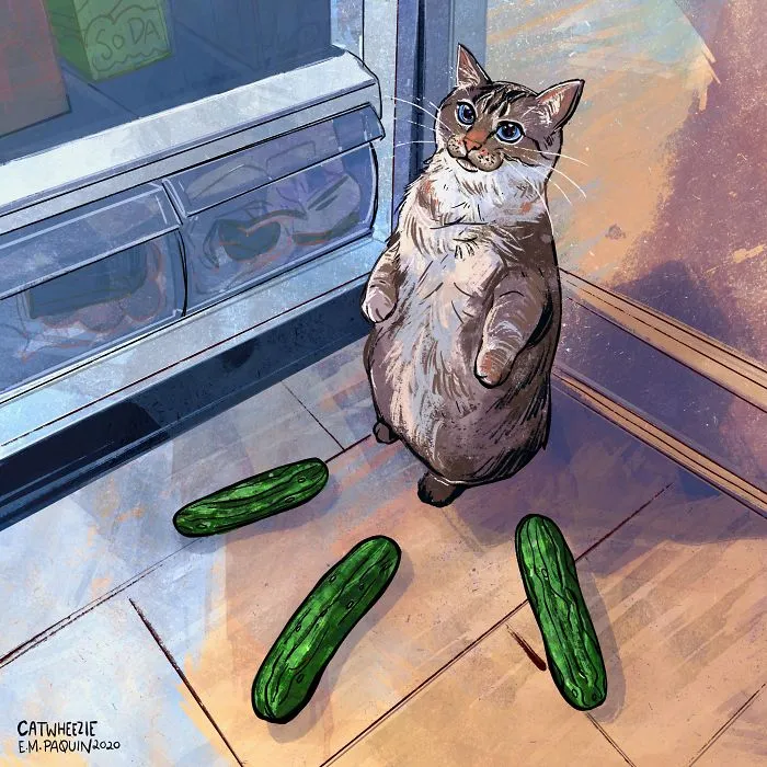 Artist Wants To Adopt A Cat So Bad, She Signs Up For A 100-Day Cat Meme Drawing Challenge