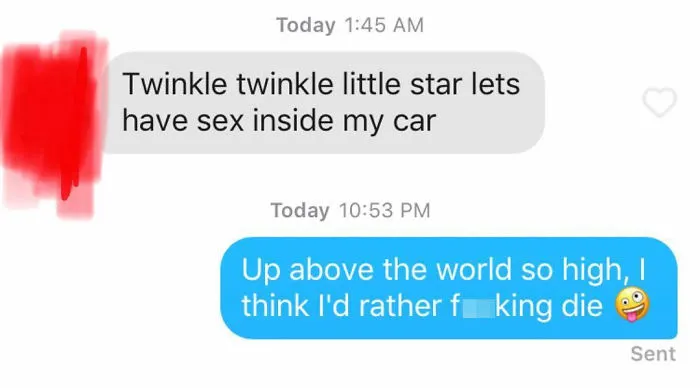 30 Terrible Tinder Pick Up Lines That Will Make You Feel Embarrassed For The People Who Used Them (New Pics)