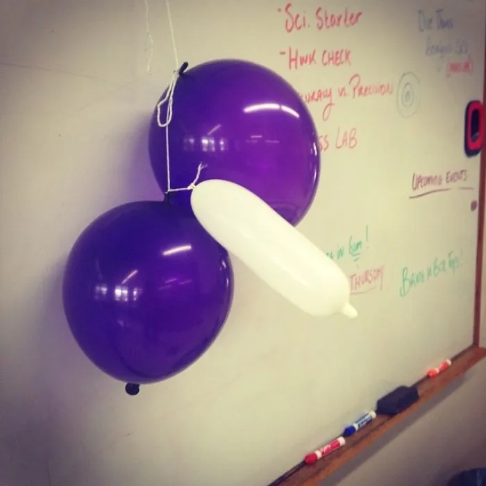 Mala colocación de los globos en clase