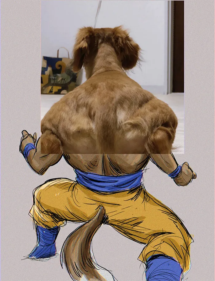 Someone Shares Pic Of An Absolute Unit Of A Dog, 16 Twitter Users Photoshop And Draw It In A Hilarious Way