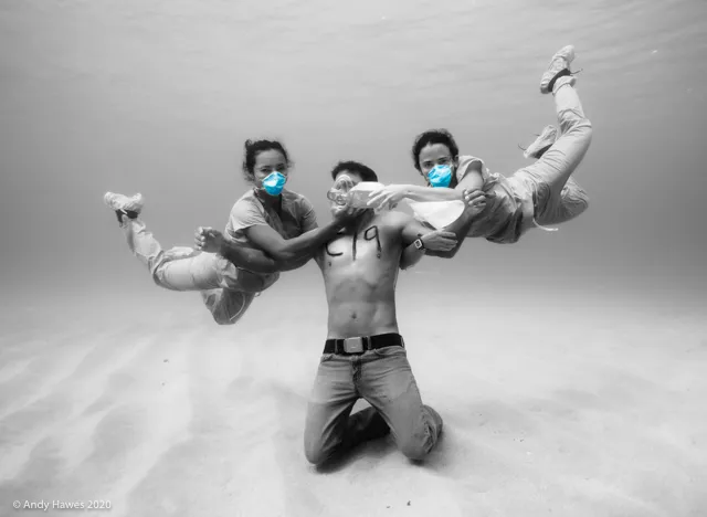 So What Do Covid-19 Healthcare Workers Do For Therapy On Their Day Off?  Six Sub-Aquatic Photographs Tell Their Story.  . . . .
