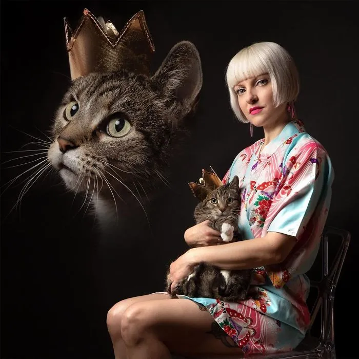 Photographer Takes Hilarious Double Exposure Portraits Of Pets And Their Owners (35 Pics)