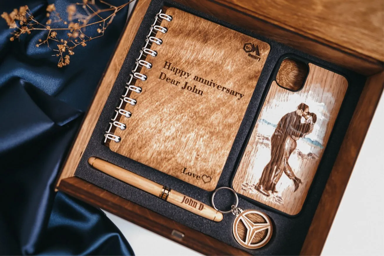 5th Anniversary Gift, Wooden Memory Box, Personalized Cigar Box, Groomsmen Gift Set, Wood Gift Box, Groomsman Gift Box, Anniversary Gift Box