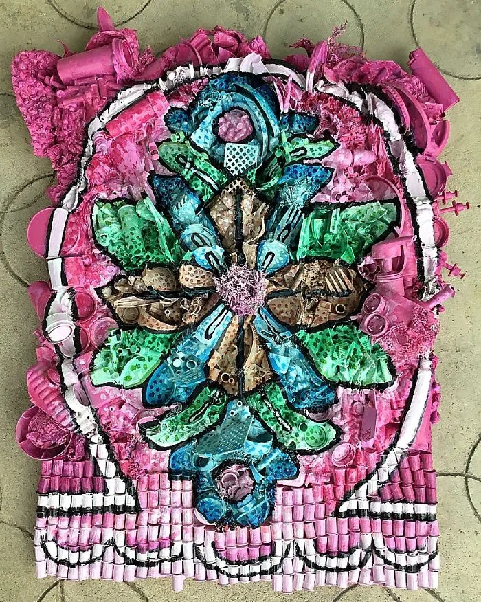 Here Are My 22 Assemblage Paintings That I Created To Bring Awareness To Plastic Waste