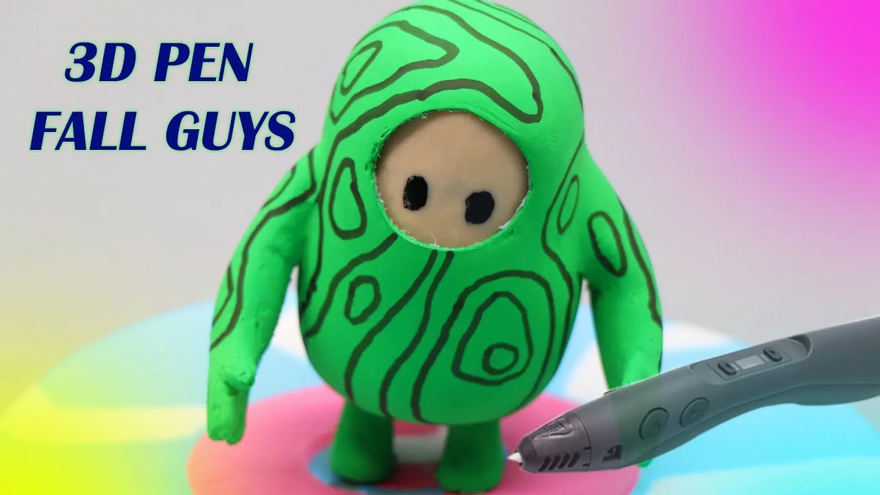 Fall Guys Figure Created With A 3D Pen
