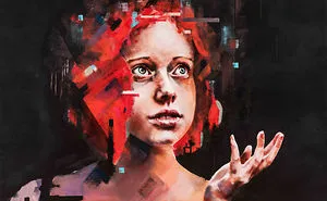 Austrian Artist  Combines Realistic Portraits With Digital Aesthetics.