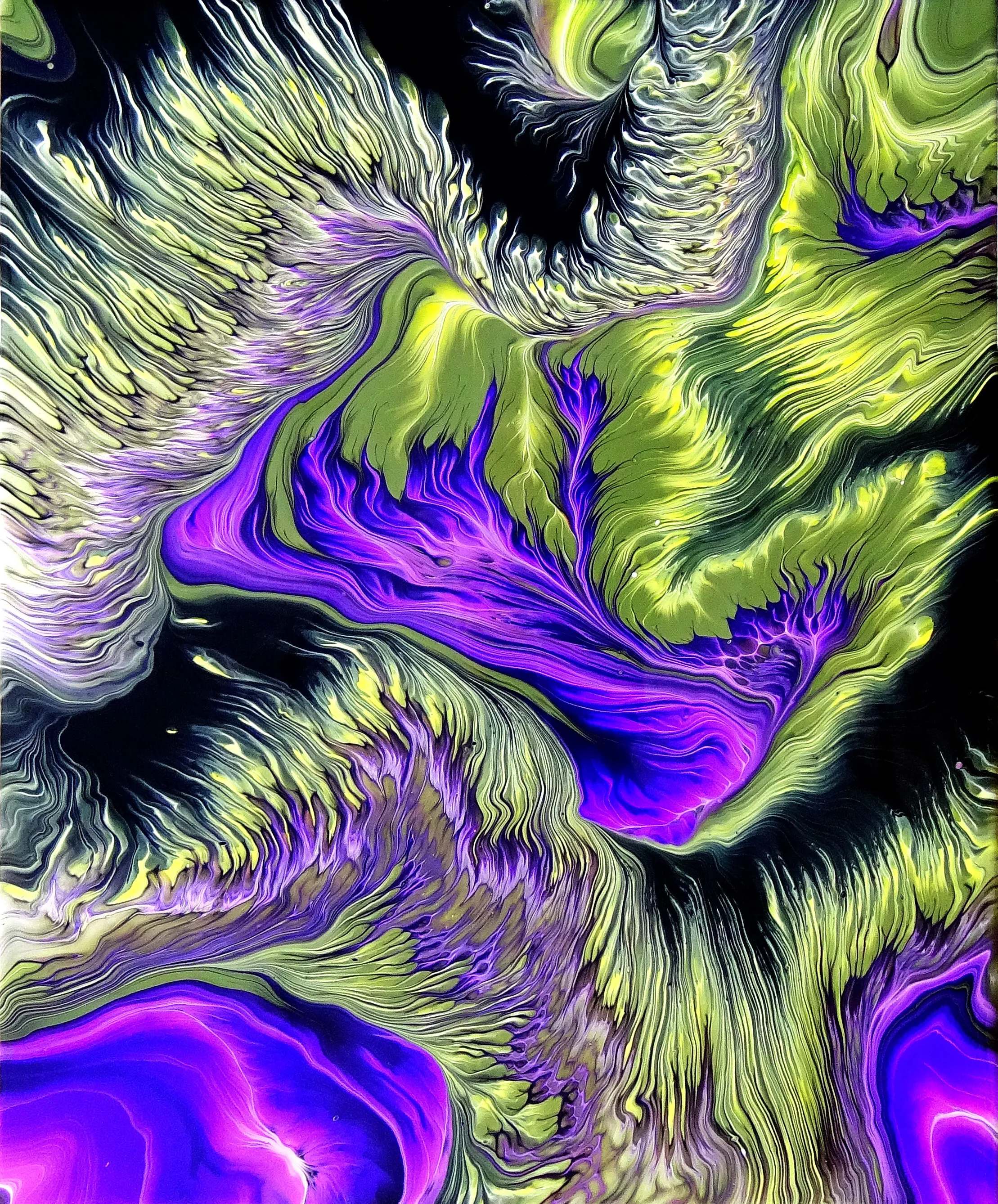 Wandering Straight Pour Over Failed Pour ~ Acrylic Pour Painting ~ Fluid Art Technique