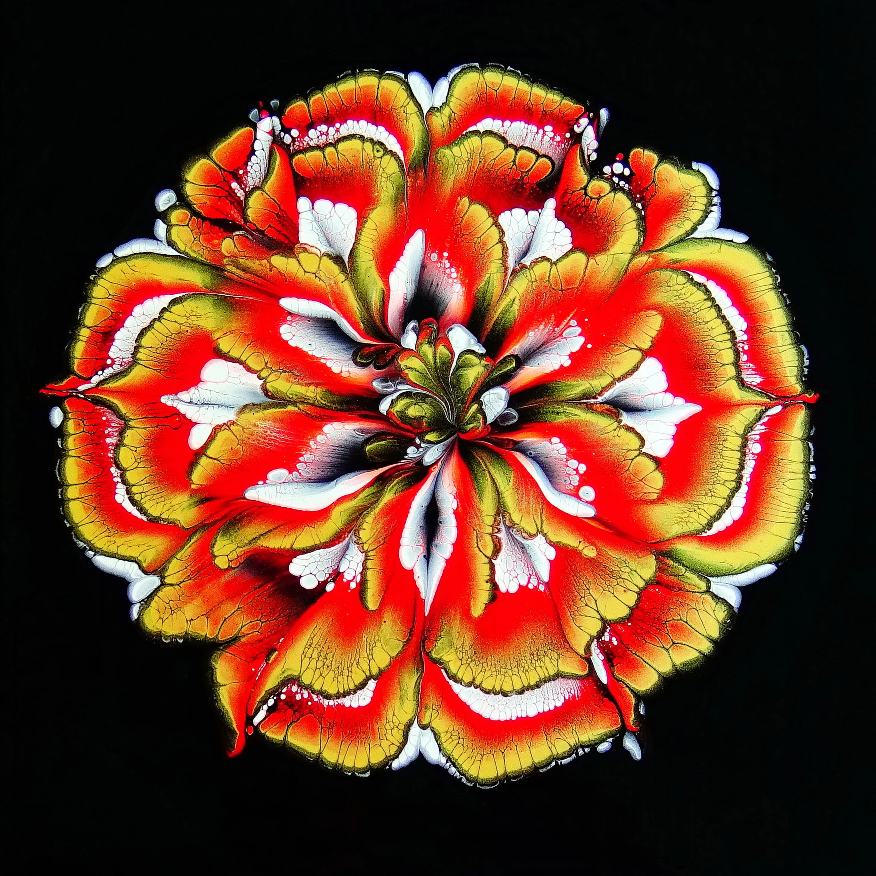 Acrylic Pour Flower Painting ~ Cup Bottom Reverse Flower Dip