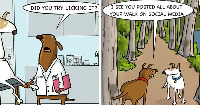 I Illustrate The Life And Secret Thoughts Of Dogs (18 Comics)