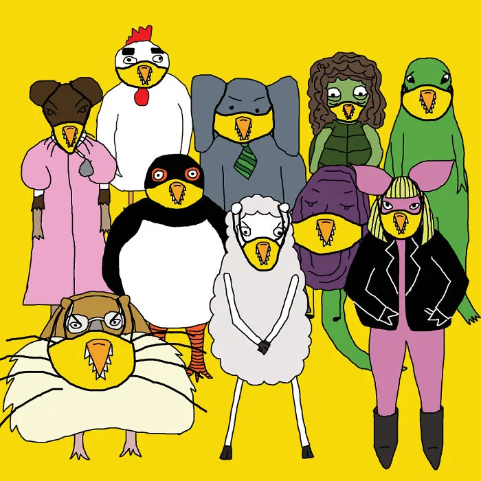 Some Of The Guys Wearing Angry Duck Facemasks