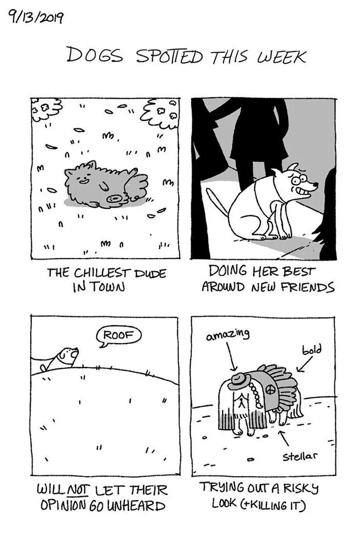 Artist Illustrates The Personalities Of Dogs She Spots Every Week In "The Good Boy Report" (35 Pics)