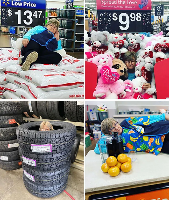 This Is Charlene. Charlene Is A Walmart Employee That Poses With Various Products For The Store’s Local Facebook Page. Charlene Is Amazing