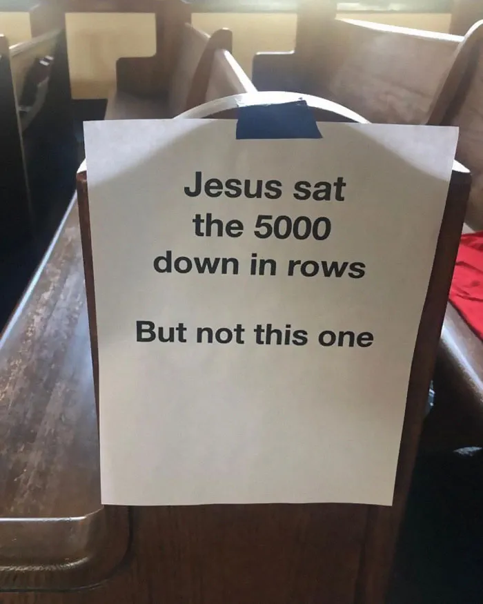 This Church Uses Hilarious And Accurate Biblical References To Enforce Social Distancing (8 Pics)