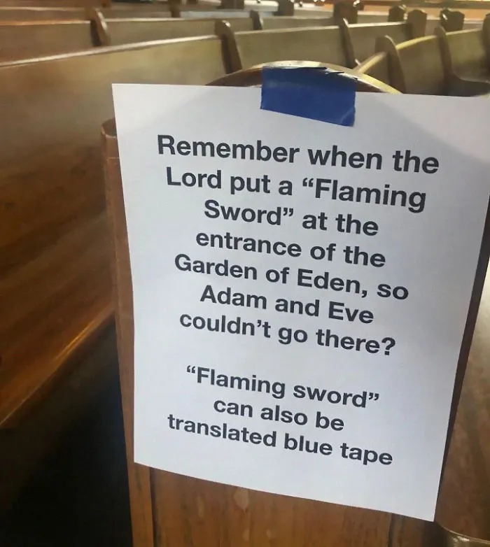 This Church Uses Hilarious And Accurate Biblical References To Enforce Social Distancing (8 Pics)
