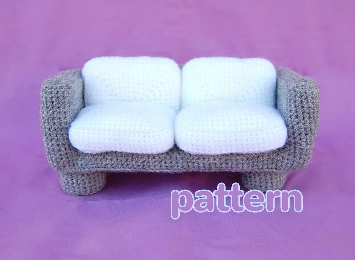 Beautifully Bubbly Sofa - crochet Miniature Inspired By The Famous Marshmallow Sofa, Get The Pattern For This And More