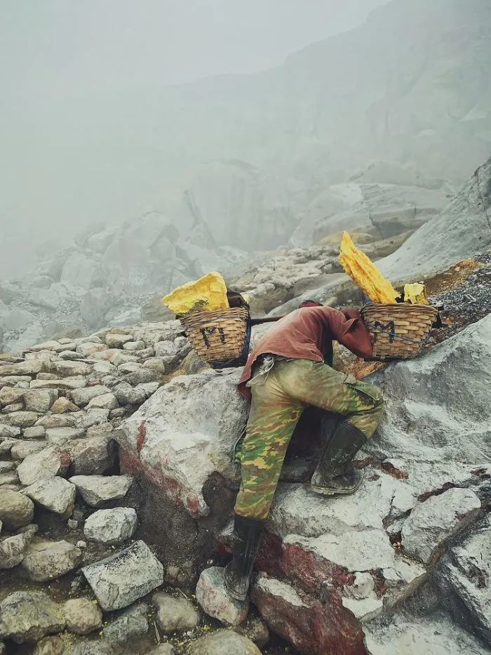 Lifestyle: Third Place, 'Devil’s Gold', Kawa Ijen Volcano, Indonesia By Liu Dan