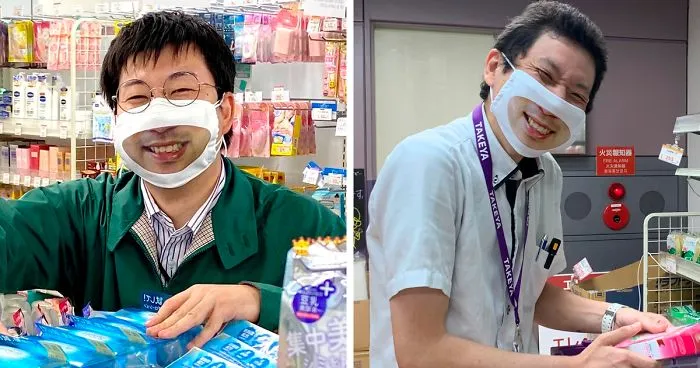 Japanese Shop Launches 'Smile Masks' To Make Customers Think That The Staff Is More Friendly
