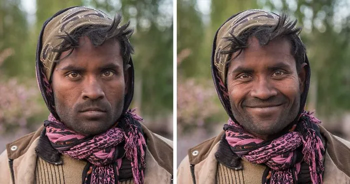 10 Fotos de gente antes y después de que les pidieran sonreír (Nuevas fotos)