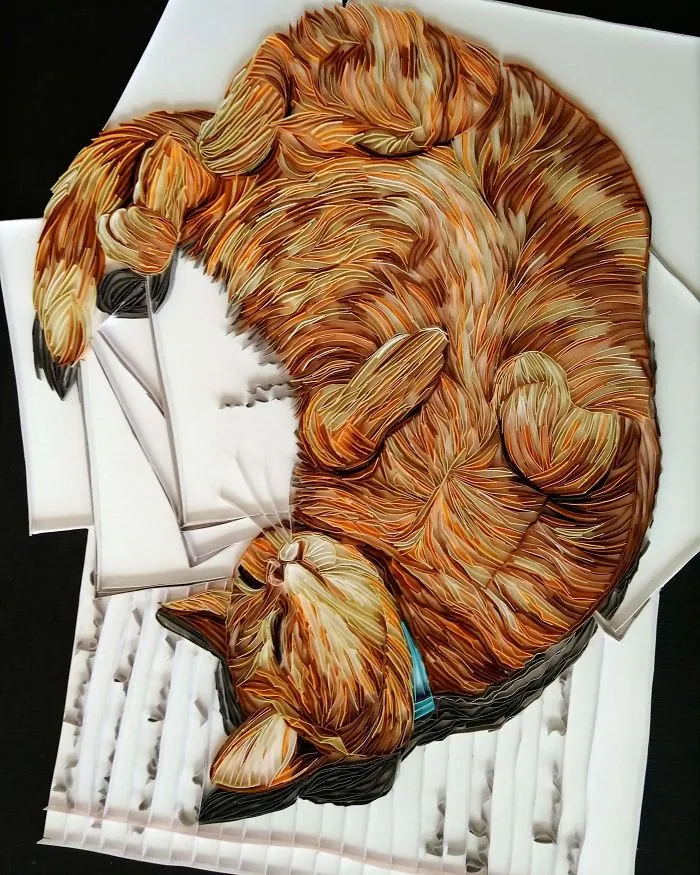 I Use A Paper Quilling Technique To Create These Art Pieces (42 Pics)