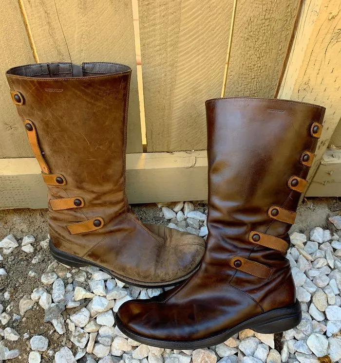 Abrillanté las botas favoritas de mi novia y han quedado geniales