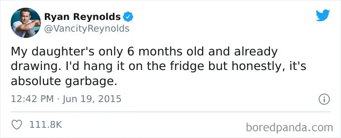 When Ryan Reynolds Absolutely 'Destroyed' His 6-Month-Old Daughter’s Art Skills
