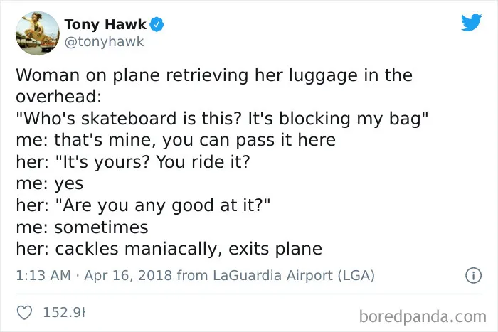27 Hilarious Times People Didn't Realize They Were Talking To Tony Hawk (New Tweets)