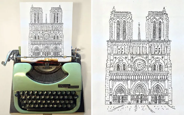 This Young Artist Draws With A Typewriter, And Here Are 30 Of His Impressively Detailed Images