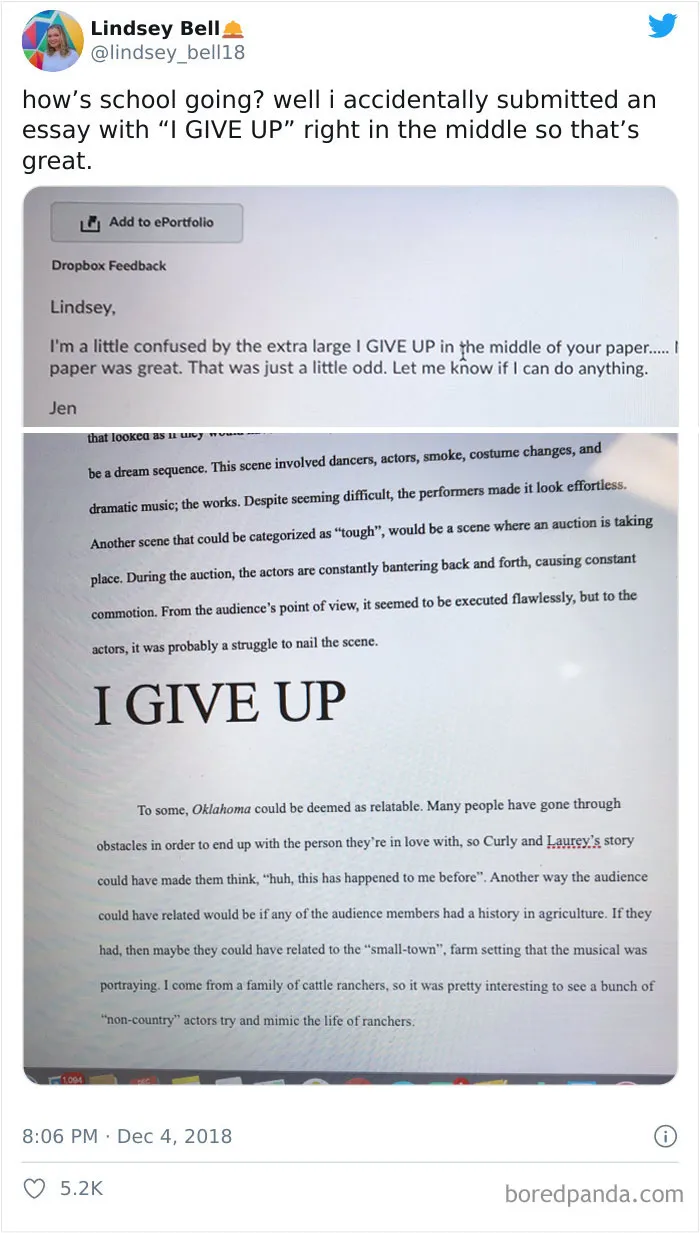 32 Times Students Didn't Proofread Their Work And Left In The Funniest Mistakes