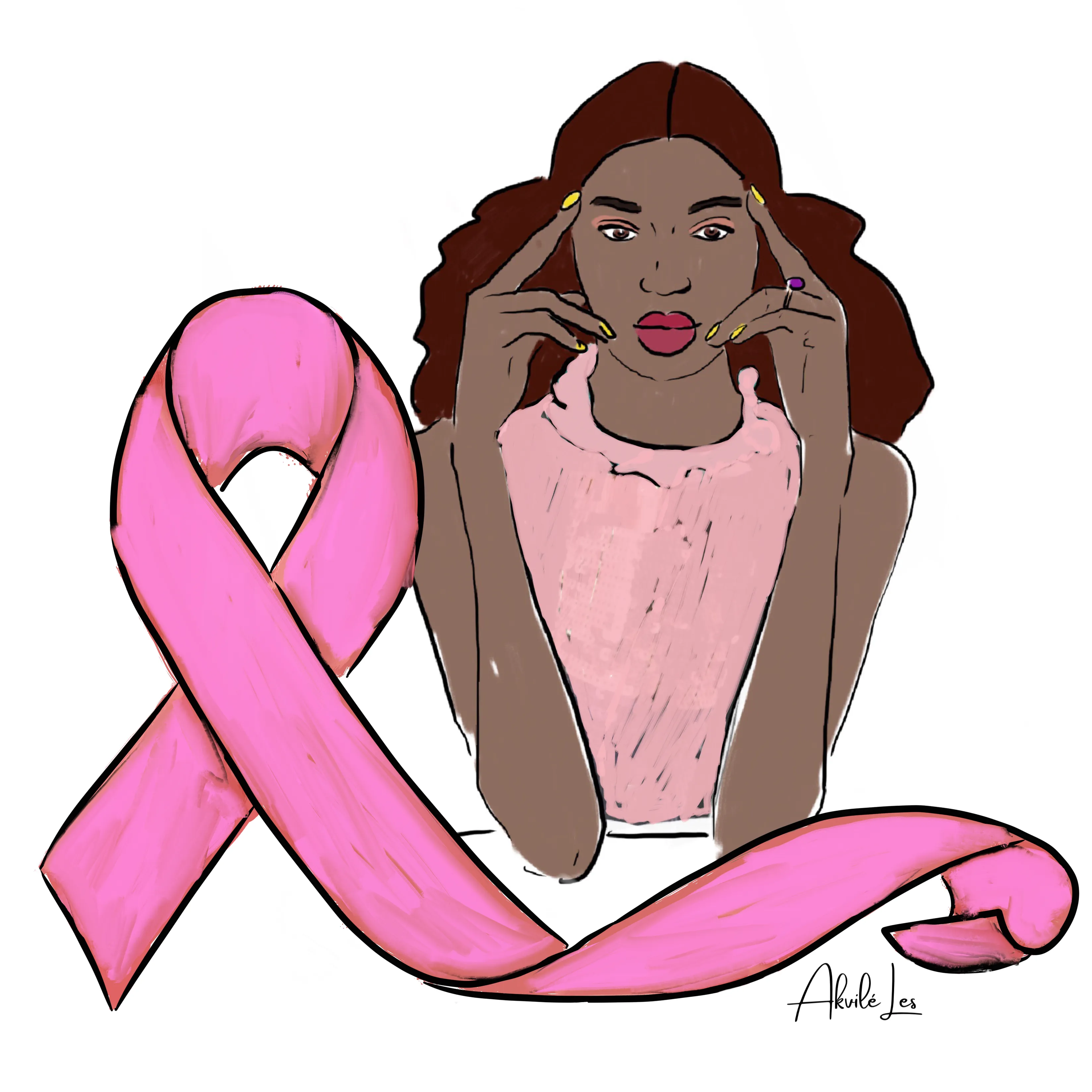 Artist Akvilė Les Creates Illustrations For The Breast Cancer Awareness Month