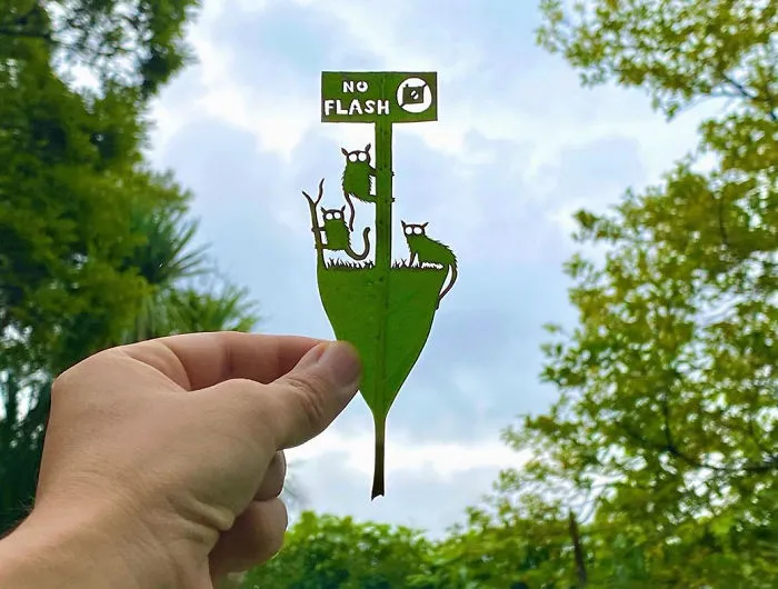 Japanese Artist Made These 30 Cute Vignettes From Leaves