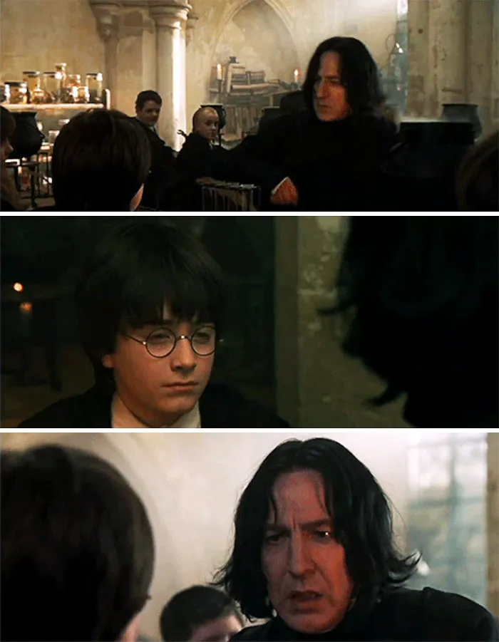 Severus Looks Into Harry's Eyes (Sorcerer's Stone)