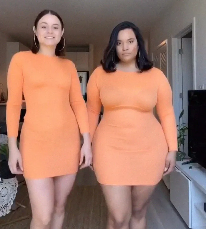 2 Amigas muestran cómo les queda la misma ropa en sus distintos tipos de cuerpo (33 fotos nuevas)
