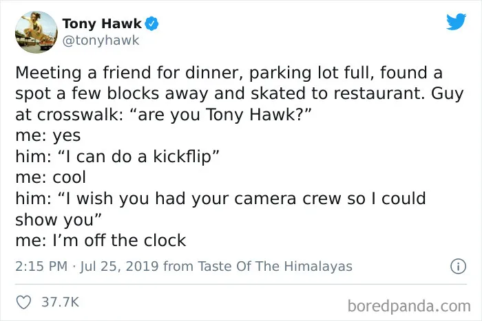 27 Hilarious Times People Didn't Realize They Were Talking To Tony Hawk (New Tweets)