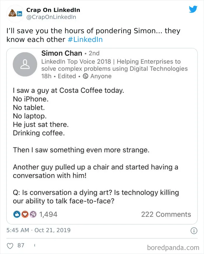 This Twitter Account Is Dedicated To Showcasing All The 'Crap On LinkedIn' And Here's 40 Of The Best Finds