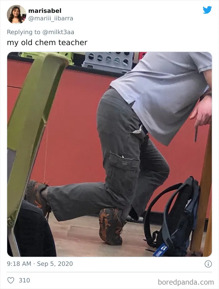 Students Are Sharing Pics Of Teachers Leaning Over And Sitting In The Weirdest Positions In Class (26 Tweets)
