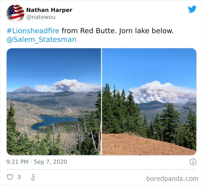 La gente comparte imágenes del infierno que está teniendo lugar en la Costa Oeste de EEUU (40 fotos)