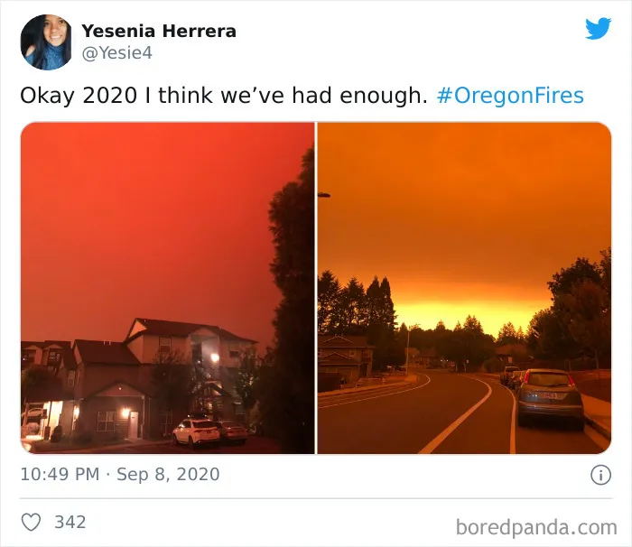 La gente comparte imágenes del infierno que está teniendo lugar en la Costa Oeste de EEUU (40 fotos)