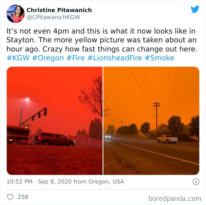 La gente comparte imágenes del infierno que está teniendo lugar en la Costa Oeste de EEUU (40 fotos)