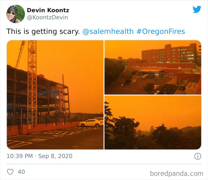 La gente comparte imágenes del infierno que está teniendo lugar en la Costa Oeste de EEUU (40 fotos)