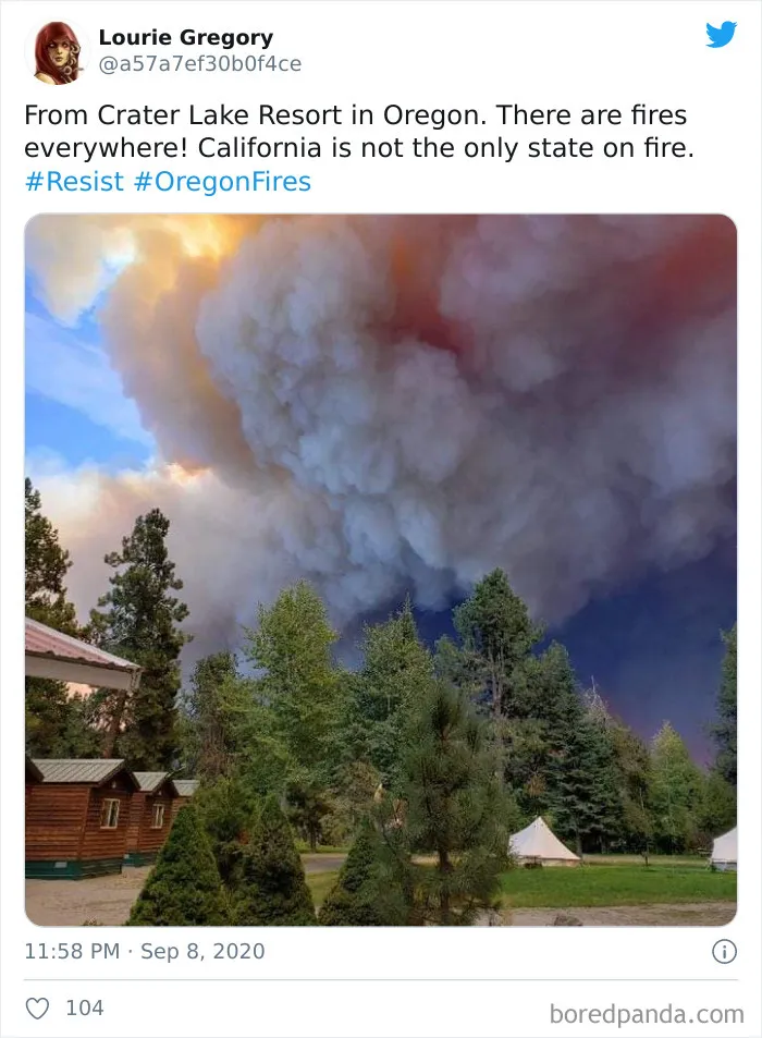 La gente comparte imágenes del infierno que está teniendo lugar en la Costa Oeste de EEUU (40 fotos)