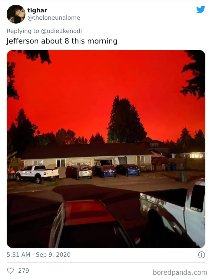 La gente comparte imágenes del infierno que está teniendo lugar en la Costa Oeste de EEUU (40 fotos)
