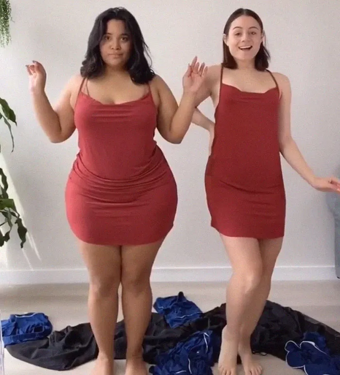 2 Amigas muestran cómo les queda la misma ropa en sus distintos tipos de cuerpo (33 fotos nuevas)