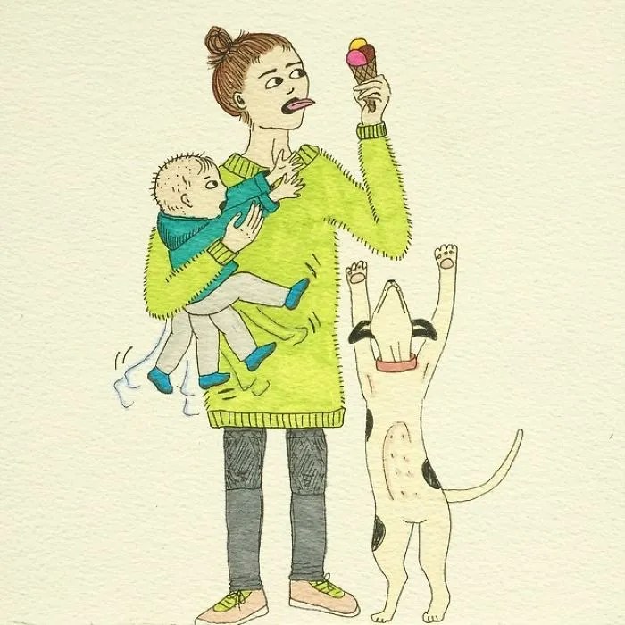 Norwegian Mom Doesn't Censor What Motherhood Really Looks Like In Her 30 Illustrations